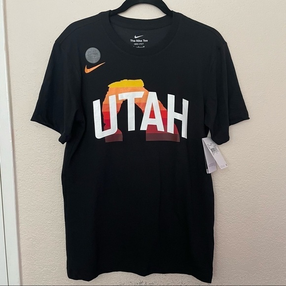 NWT Nike tee.  NBA Authentic Utah.  Size S Color Black - Picture 8 of 9